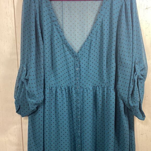 Torrid Blue Polka Dot Chiffon Fit & Flare Mini Dress Romantic
Girly Grunge - Picture 6 of 14